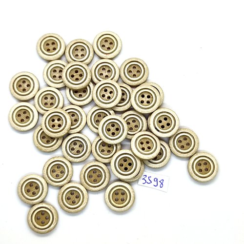 35 boutons en résine beige - 15mm - tr3598