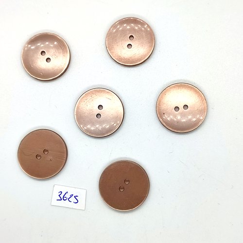 6 boutons en résine marron - 22mm - tr3625