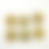 6 boutons en résine doré - 30mm - tr3643