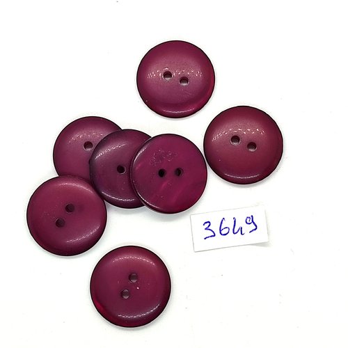 7 boutons en résine violet - 20mm - tr3649