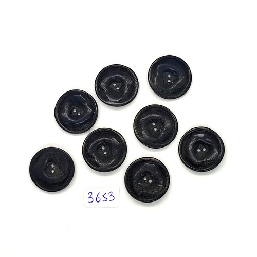8 boutons en résine noir - 22mm - tr3653