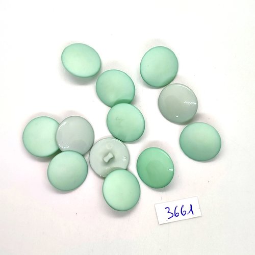 12 boutons en résine vert d'eau - 19mm - tr3661