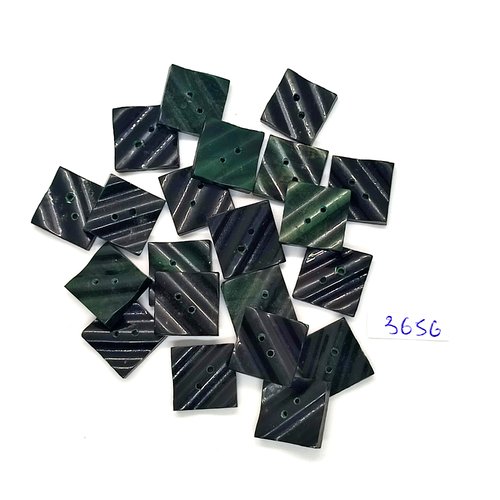 20 boutons en résine vert - 15x15mm - tr3656