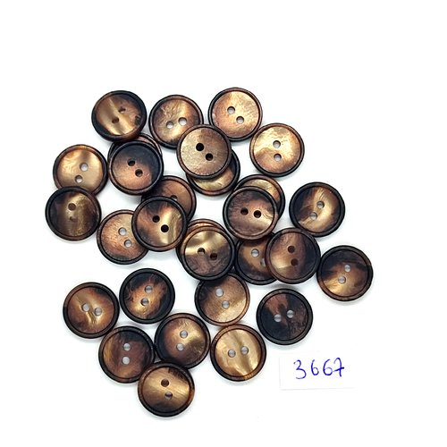 29 boutons en résine marron - 15mm - tr3667