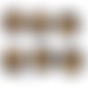 6 boutons en résine marron et beige - 28mm - tr3677