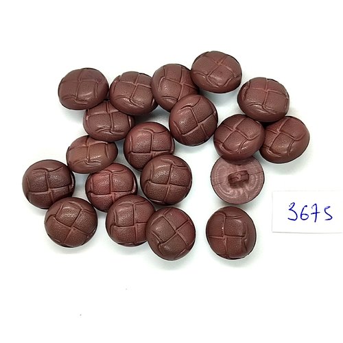 19 boutons en résine marron - 15mm - tr3675