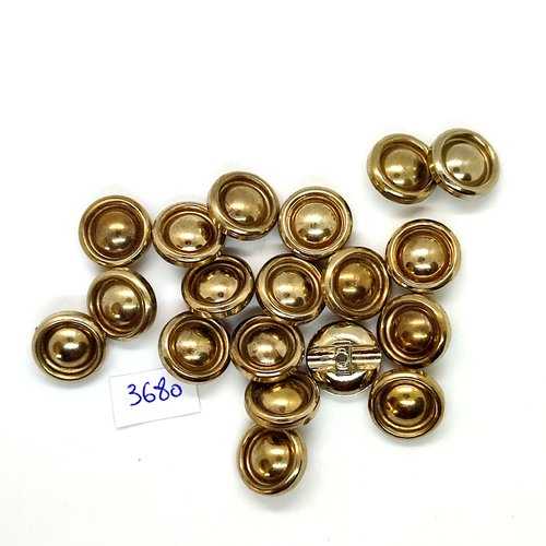 19 boutons en résine doré - 15mm - tr3680