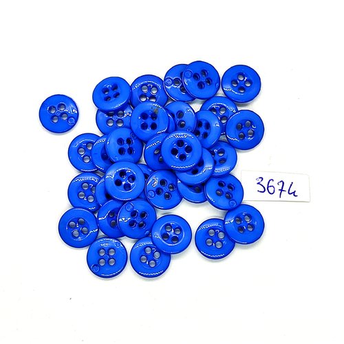 35 boutons en résine bleu - 12mm - tr3674