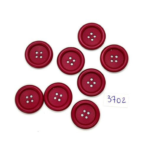 8 boutons en résine fuchsia / bordeaux - 22mm - tr3702