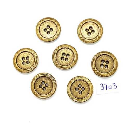 8 boutons en métal doré - 22mm - tr3703