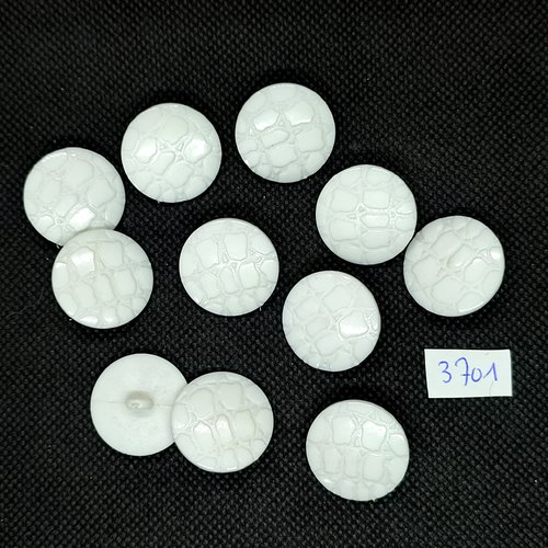 11 boutons en résine blanc - 22mm - tr3701