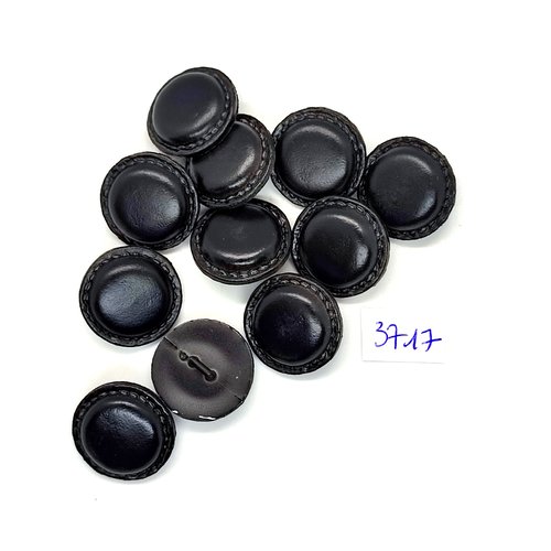 11 boutons en résine noir - 21mm - tr3717