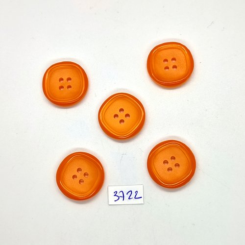 5 boutons en résine orange - 22mm - tr3722