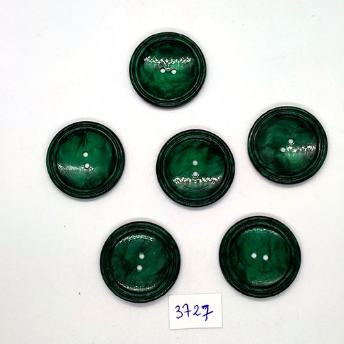 6 boutons en résine vert - 31mm - tr3727