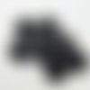 9 boutons en résine noir - 22mm - tr3729