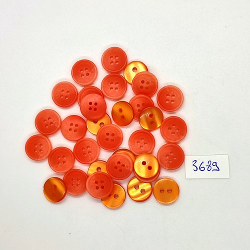 33 boutons en résine orange et rose - 11mm et  12mm - tr3689
