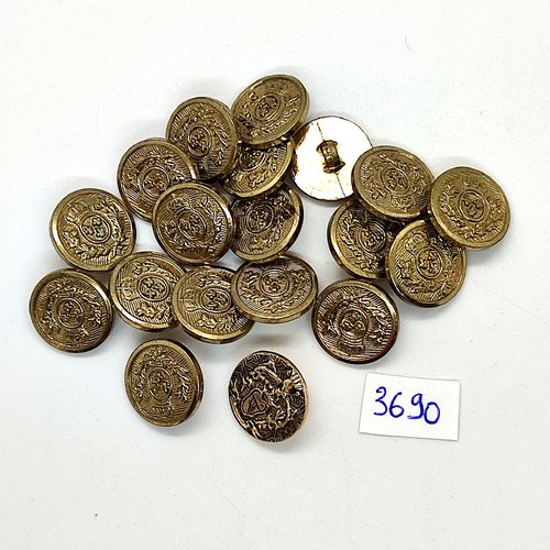 29 boutons en résine doré - 15mm - tr3690