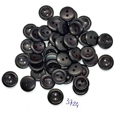 46 boutons en résine noir - 14mm - tr3724