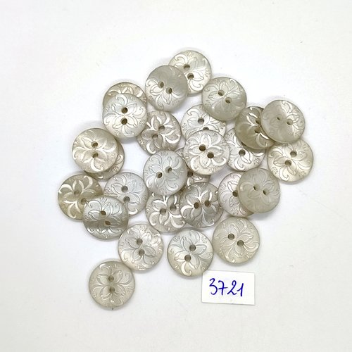 27 boutons en résine beige clair - 15mm - tr3721