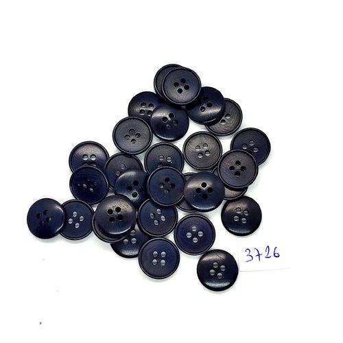 29 boutons en résine bleu nuit / noir - 15mm - tr3726