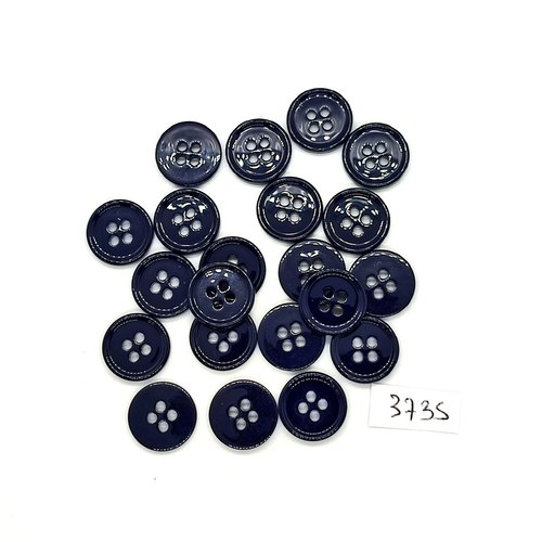 21 boutons en résine bleu foncé - 15mm - tr3735