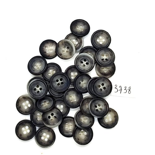 34 boutons en résine gris - 15mm - tr3738
