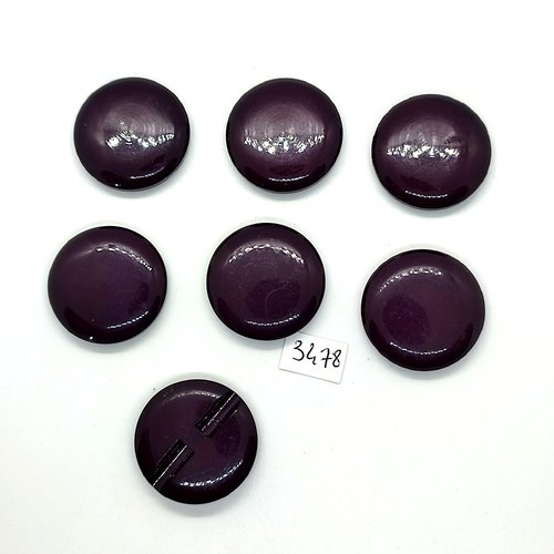 7 boutons en résine violet - 30mm - tr3478