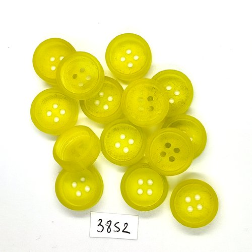 14 boutons en résine jaune - 18mm - tr3852