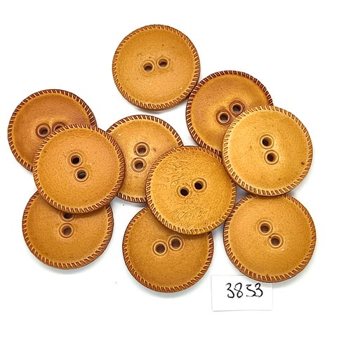 10 boutons en résine camel - 28mm - tr3853