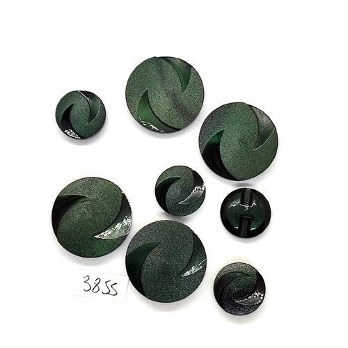 8 boutons en résine vert - 27mm et 17mm - tr3855