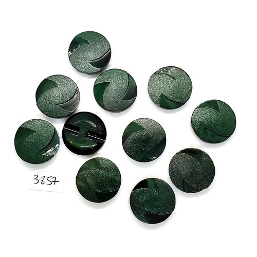 11 boutons en résine vert - 22mm - tr3857