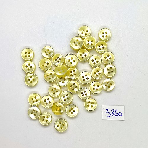 39 boutons en résine jaune - 8mm - tr3860