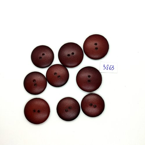 9 boutons en résine marron - 25mm - tr3863