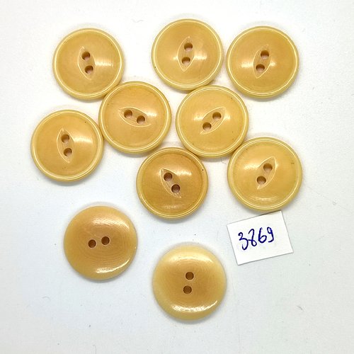 10 boutons en résine beige - 21mm - tr3869