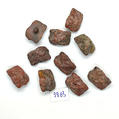 10 boutons en résine taupe / marron - 16x21mm - tr3883