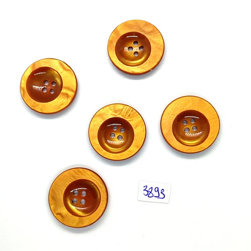 5 boutons en résine marron - 27mm - tr3893