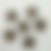 6 boutons en métal noir et jaune - 27mm - tr3901