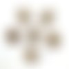 6 boutons en résine marron / beige - 23mm - tr3787