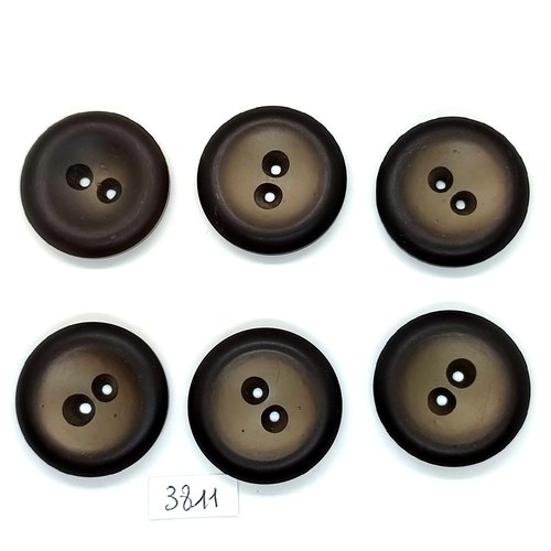 6 boutons en résine gris - 35mm - tr3811