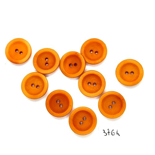 10 boutons en résine orange foncé - 21mm - tr3764