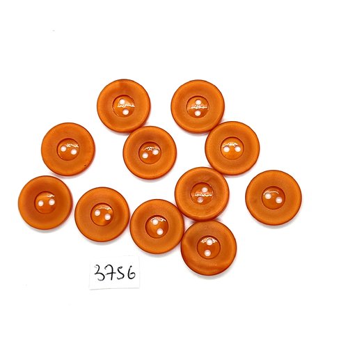 11 boutons en résine orange foncé - 18mm - tr3756