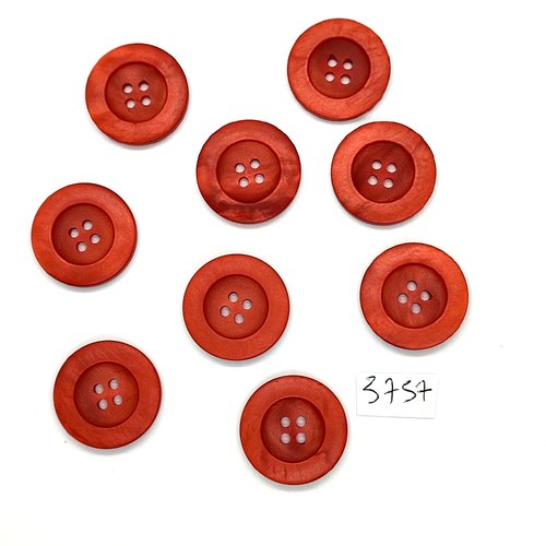 9 boutons en résine marron - 22mm - tr3757
