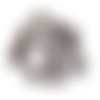 12 boutons en tissu gris et métal argenté - 18mm - tr3926
