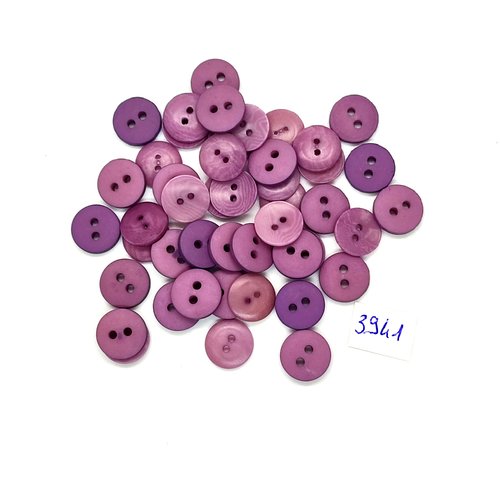 47 boutons en résine lilas - 12mm - tr3941