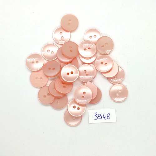 30 boutons en résine rose - 14mm - tr3948
