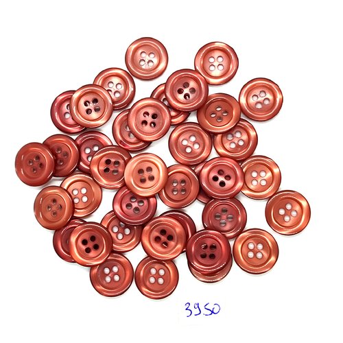 37 boutons en résine marron - 15mm - tr3950