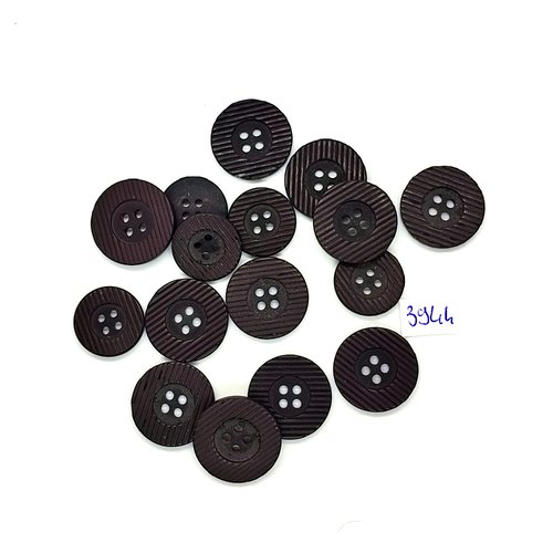 16 boutons en résine noir / marron - 21mm et 18mm - tr3944