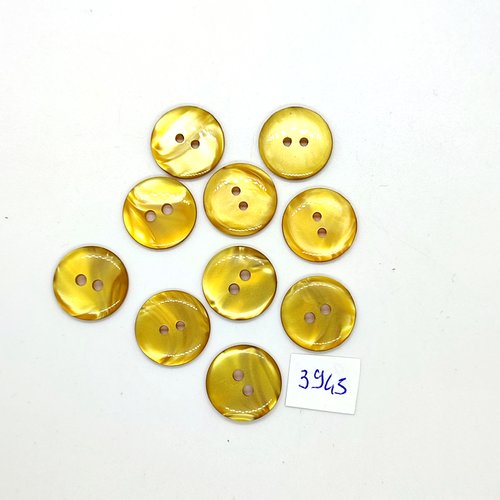 10 boutons en résine ocre / jaune - 18mm - tr3945
