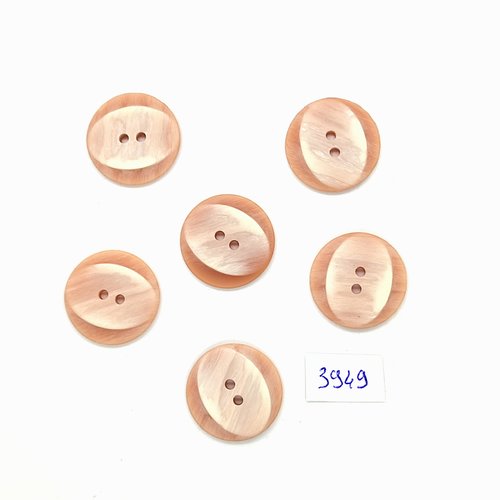 6 boutons en résine rose - 23mm - tr3949