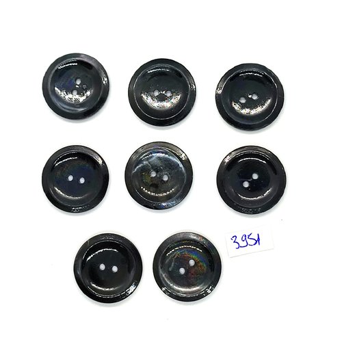 8 boutons en nacre gris foncé - 22mm - tr3951
